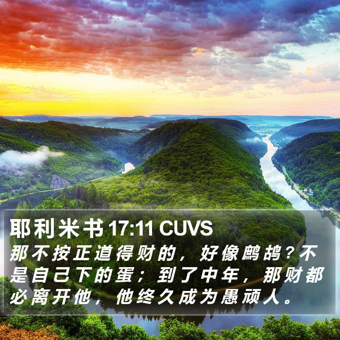 耶 利 米 书 17:11 CUVS Bible Study