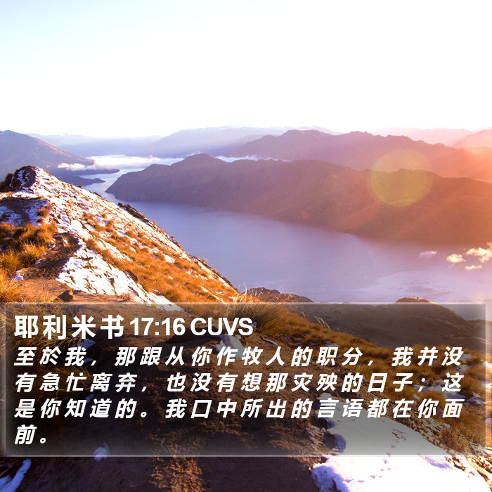 耶 利 米 书 17:16 CUVS Bible Study