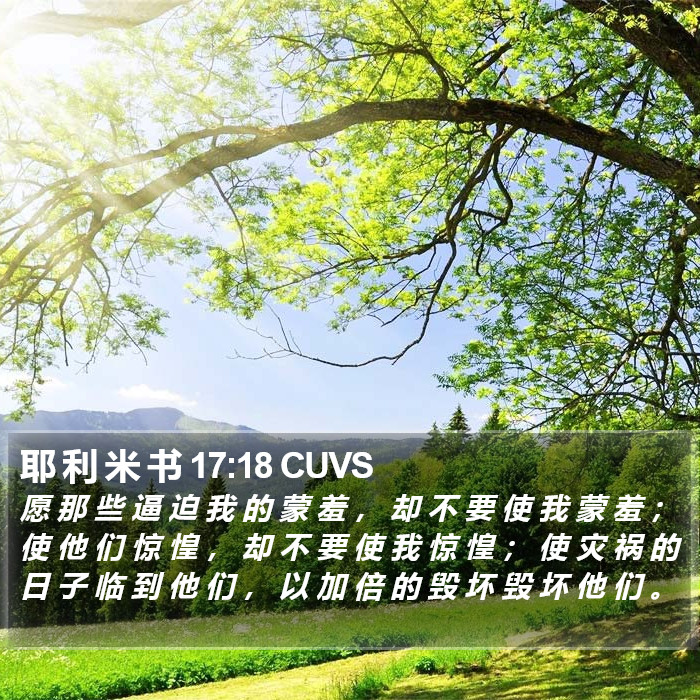 耶 利 米 书 17:18 CUVS Bible Study