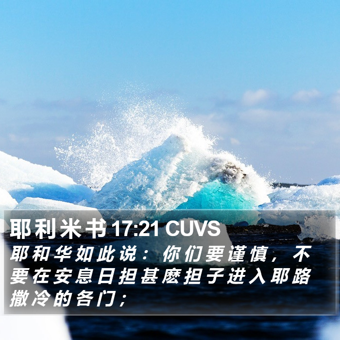 耶 利 米 书 17:21 CUVS Bible Study