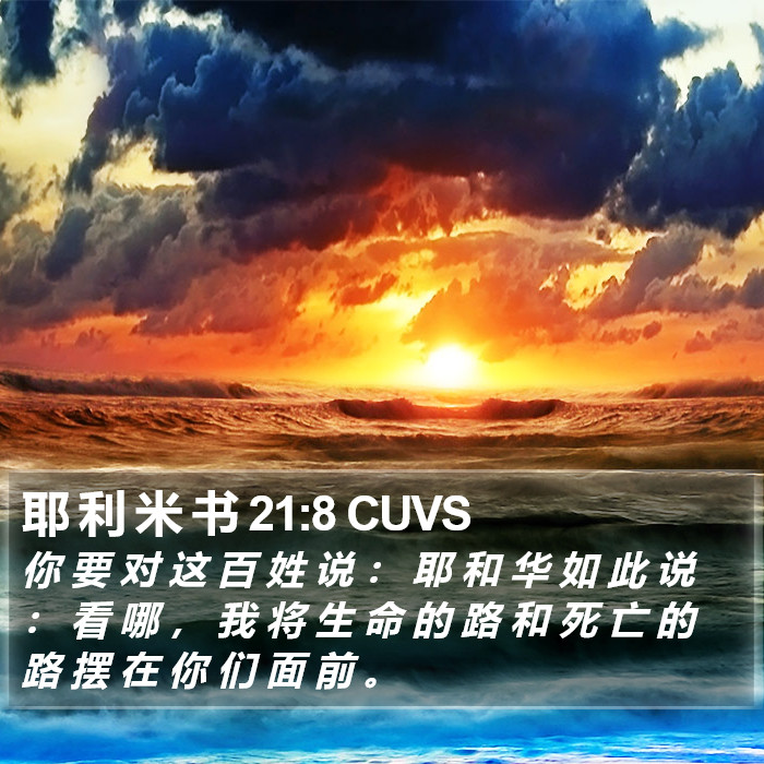 耶 利 米 书 21:8 CUVS Bible Study