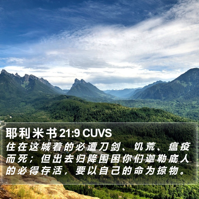 耶 利 米 书 21:9 CUVS Bible Study