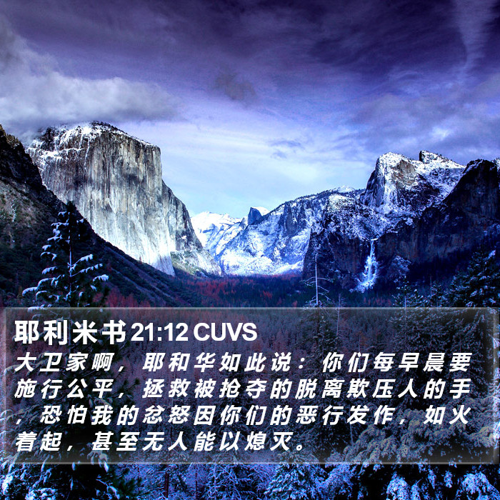 耶 利 米 书 21:12 CUVS Bible Study