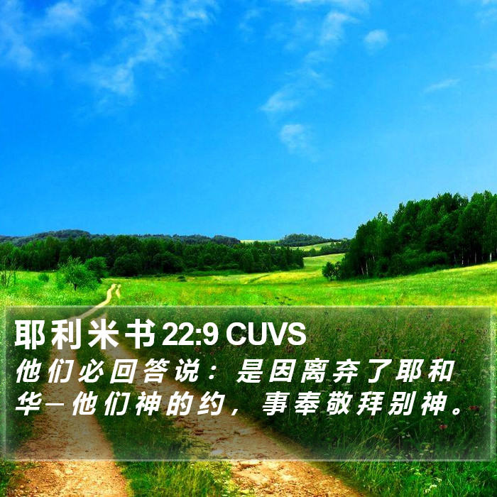 耶 利 米 书 22:9 CUVS Bible Study