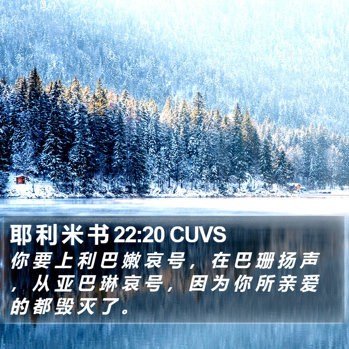 耶 利 米 书 22:20 CUVS Bible Study