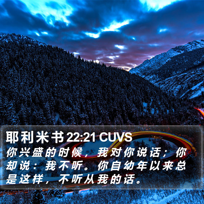 耶 利 米 书 22:21 CUVS Bible Study