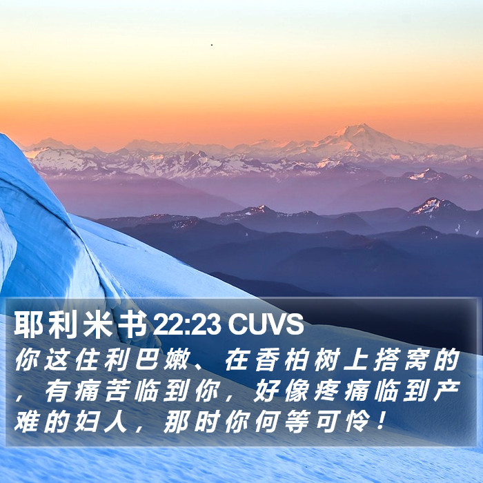 耶 利 米 书 22:23 CUVS Bible Study
