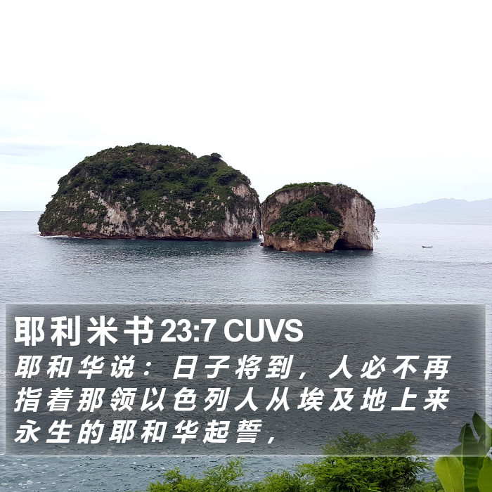 耶 利 米 书 23:7 CUVS Bible Study