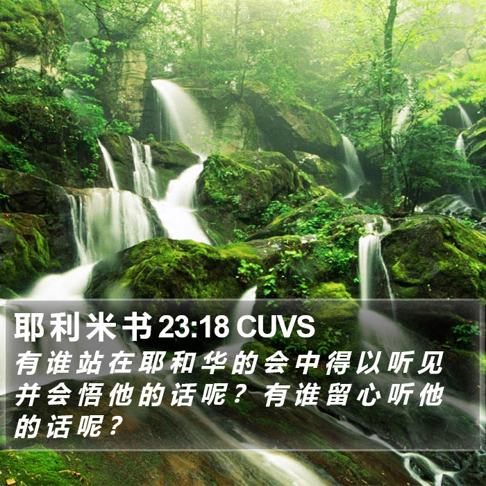 耶 利 米 书 23:18 CUVS Bible Study