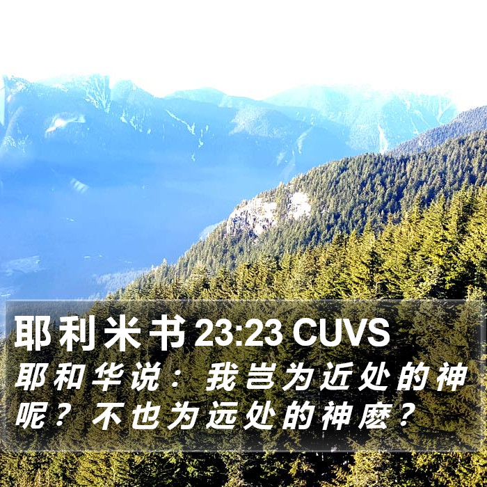 耶 利 米 书 23:23 CUVS Bible Study