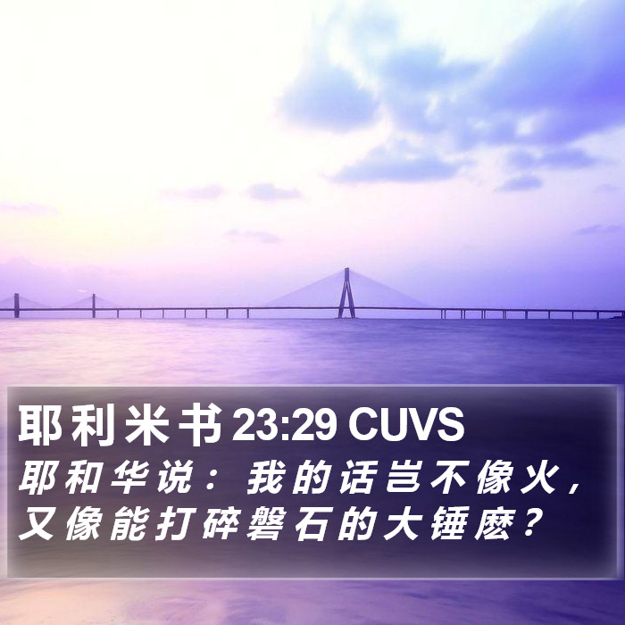 耶 利 米 书 23:29 CUVS Bible Study