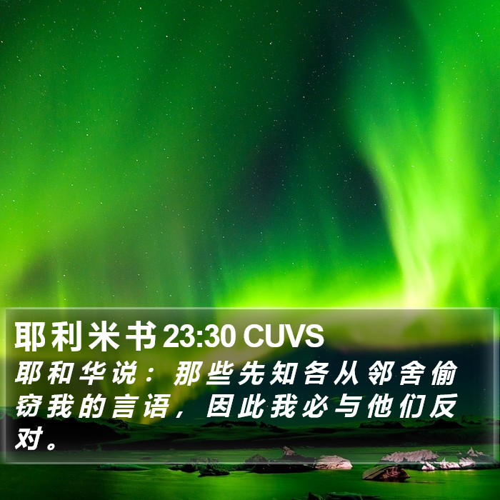耶 利 米 书 23:30 CUVS Bible Study