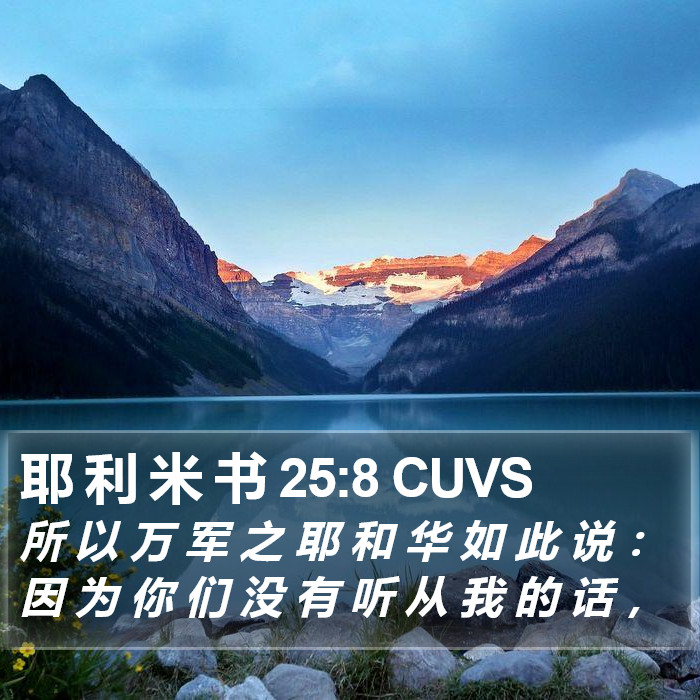 耶 利 米 书 25:8 CUVS Bible Study