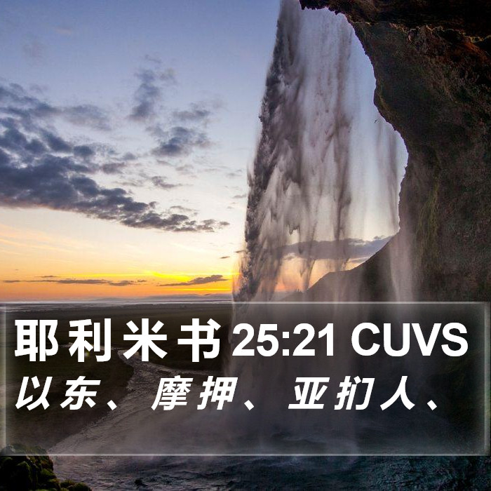耶 利 米 书 25:21 CUVS Bible Study