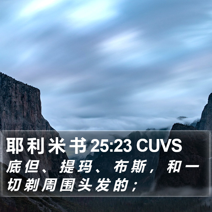耶 利 米 书 25:23 CUVS Bible Study