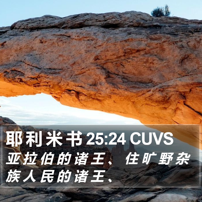 耶 利 米 书 25:24 CUVS Bible Study