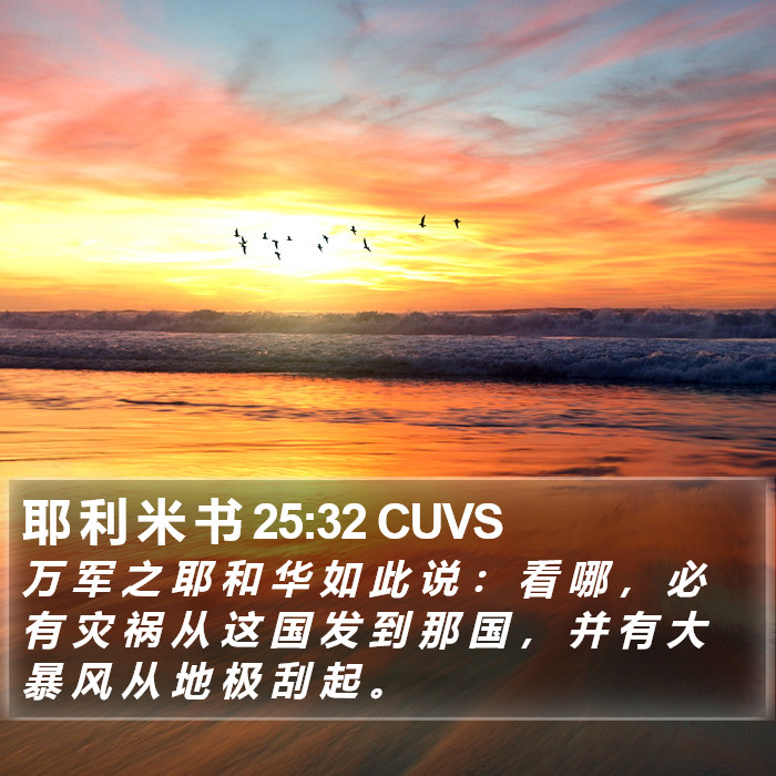 耶 利 米 书 25:32 CUVS Bible Study