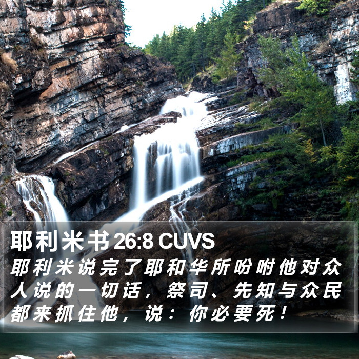 耶 利 米 书 26:8 CUVS Bible Study