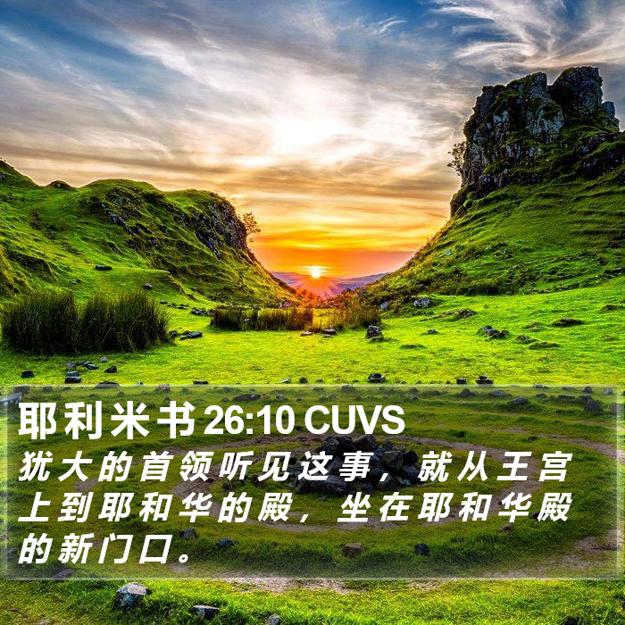 耶 利 米 书 26:10 CUVS Bible Study