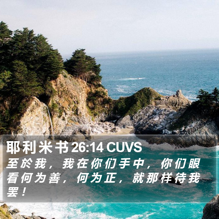 耶 利 米 书 26:14 CUVS Bible Study