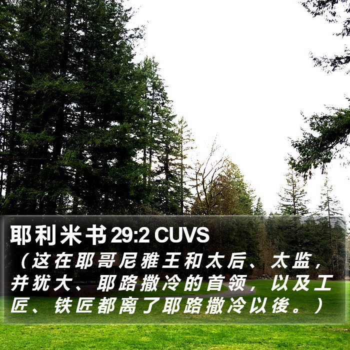 耶 利 米 书 29:2 CUVS Bible Study