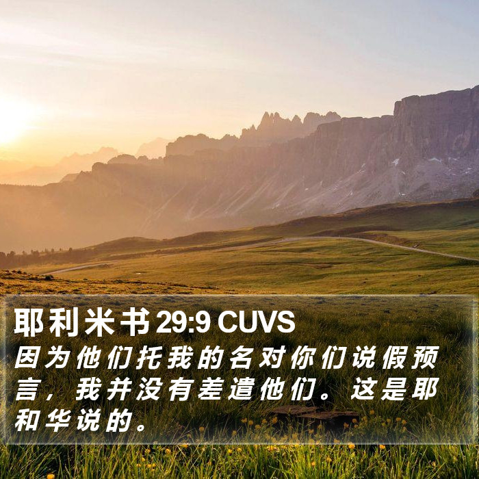 耶 利 米 书 29:9 CUVS Bible Study