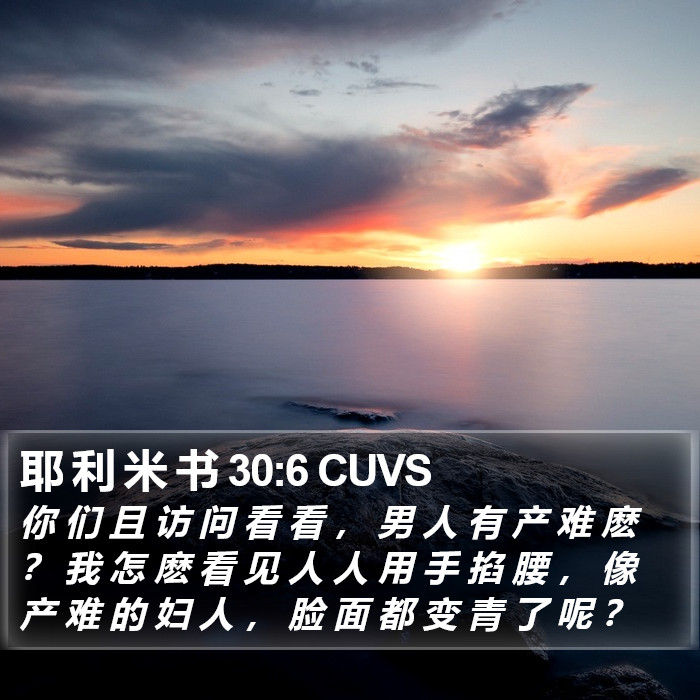 耶 利 米 书 30:6 CUVS Bible Study