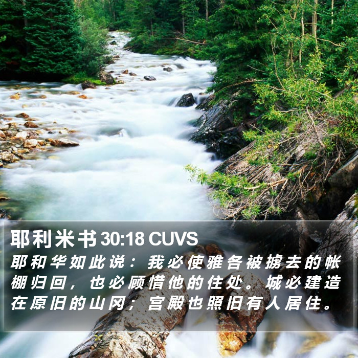 耶 利 米 书 30:18 CUVS Bible Study