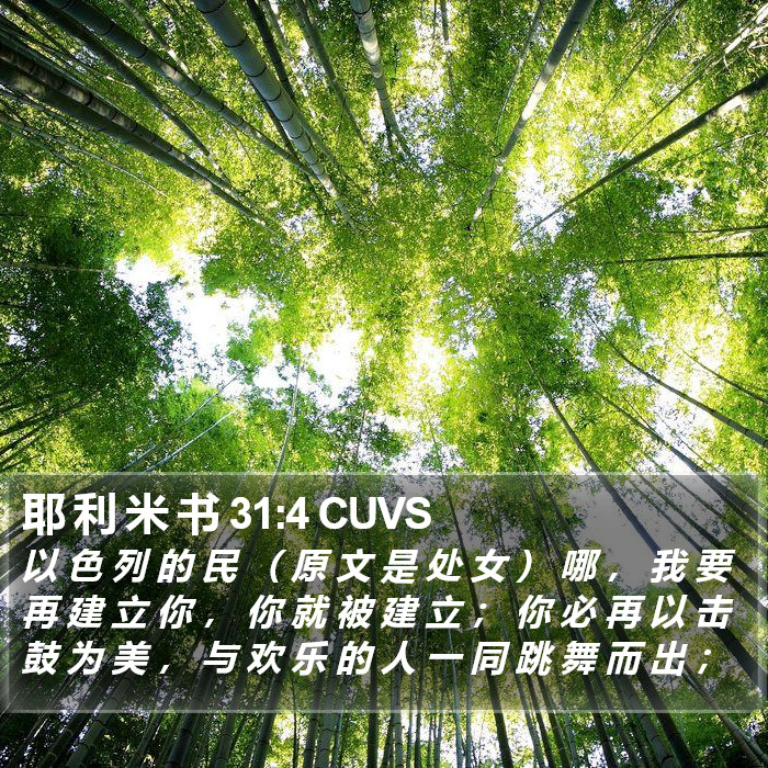 耶 利 米 书 31:4 CUVS Bible Study