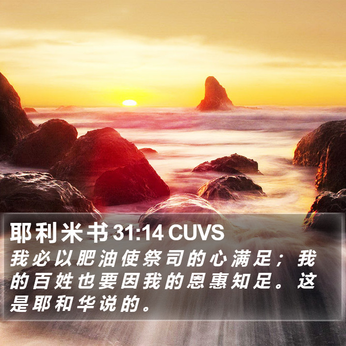 耶 利 米 书 31:14 CUVS Bible Study