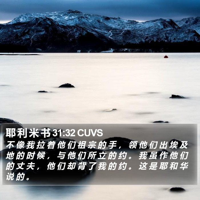 耶 利 米 书 31:32 CUVS Bible Study