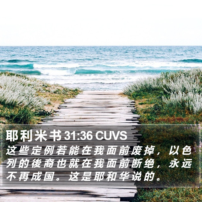 耶 利 米 书 31:36 CUVS Bible Study