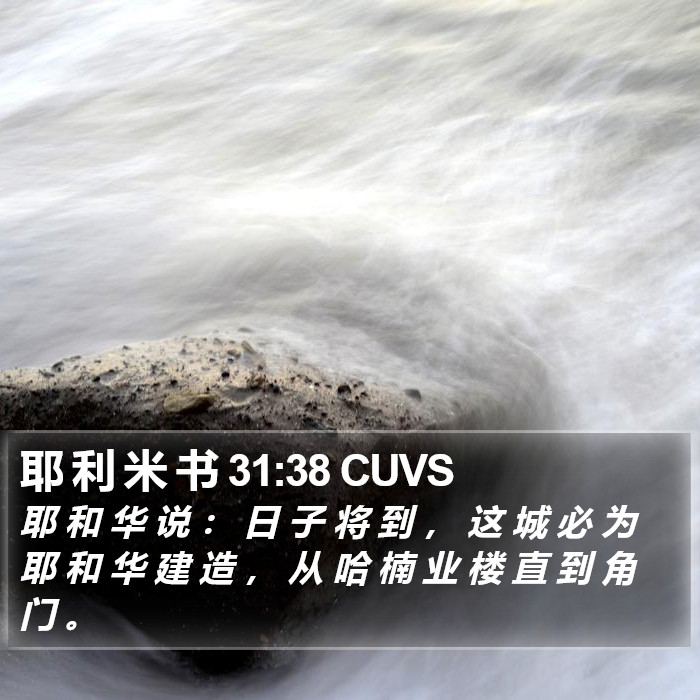 耶 利 米 书 31:38 CUVS Bible Study