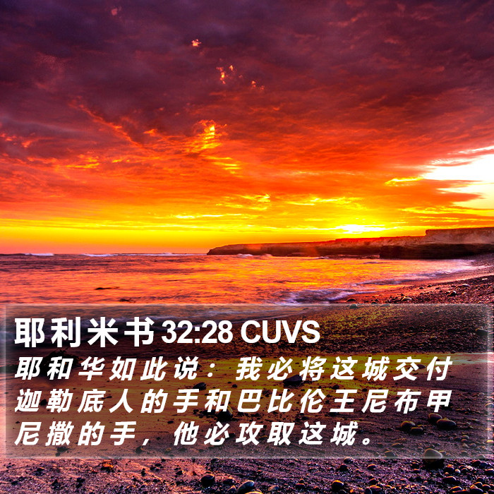耶 利 米 书 32:28 CUVS Bible Study
