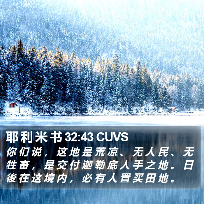 耶 利 米 书 32:43 CUVS Bible Study