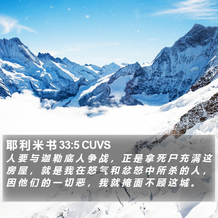 耶 利 米 书 33:5 CUVS Bible Study