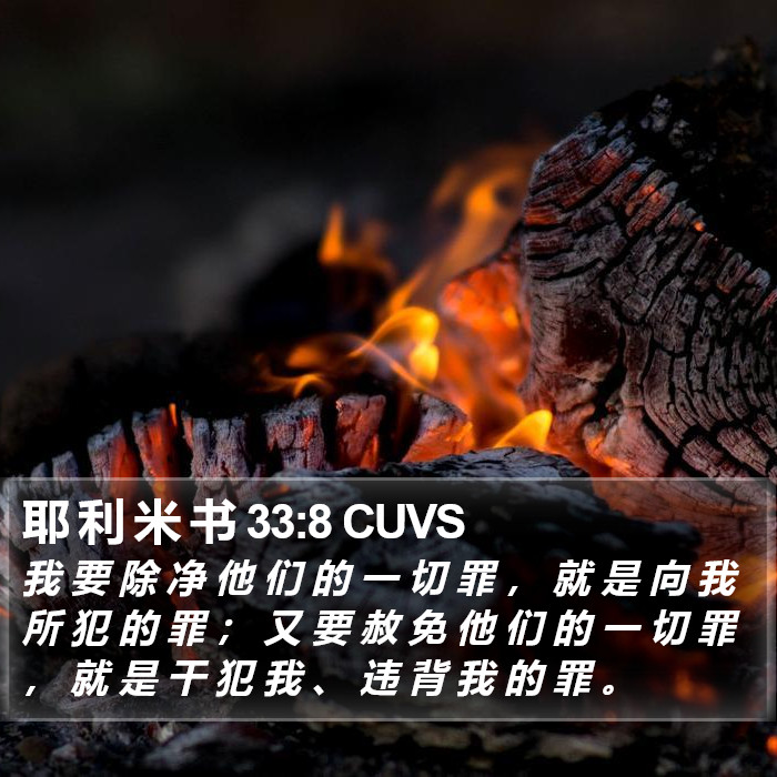 耶 利 米 书 33:8 CUVS Bible Study
