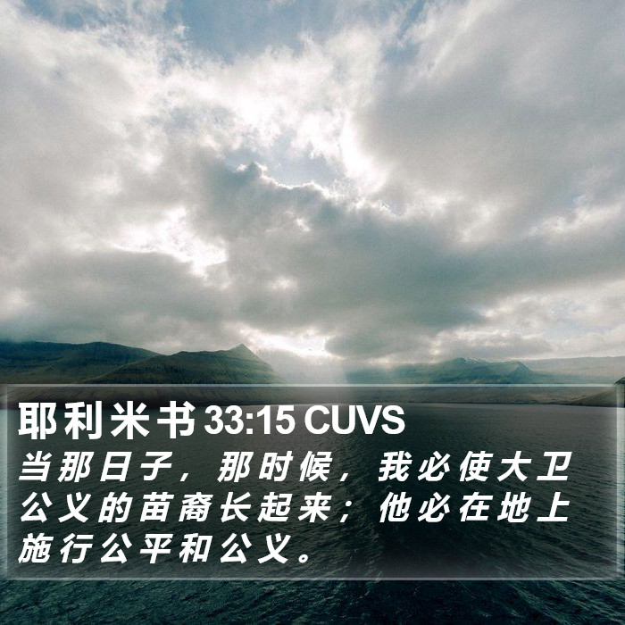 耶 利 米 书 33:15 CUVS Bible Study