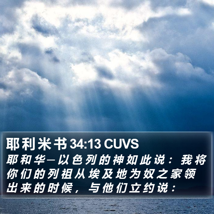 耶 利 米 书 34:13 CUVS Bible Study