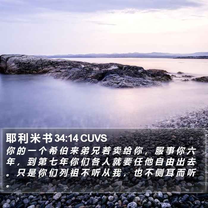 耶 利 米 书 34:14 CUVS Bible Study