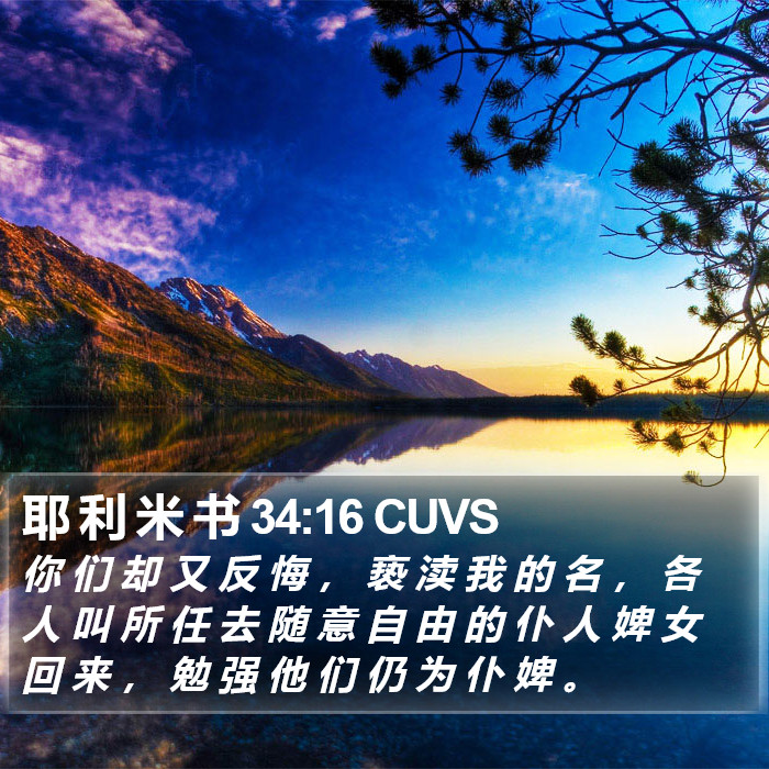 耶 利 米 书 34:16 CUVS Bible Study