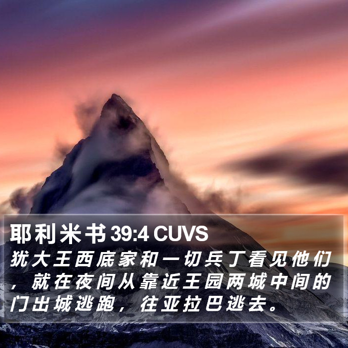 耶 利 米 书 39:4 CUVS Bible Study