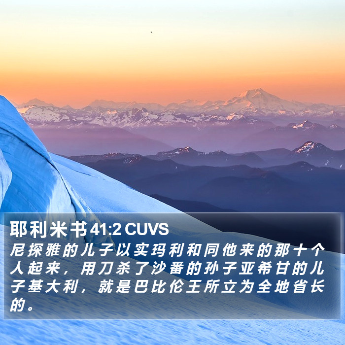 耶 利 米 书 41:2 CUVS Bible Study