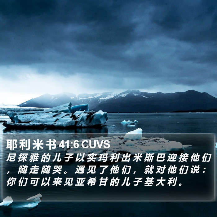 耶 利 米 书 41:6 CUVS Bible Study
