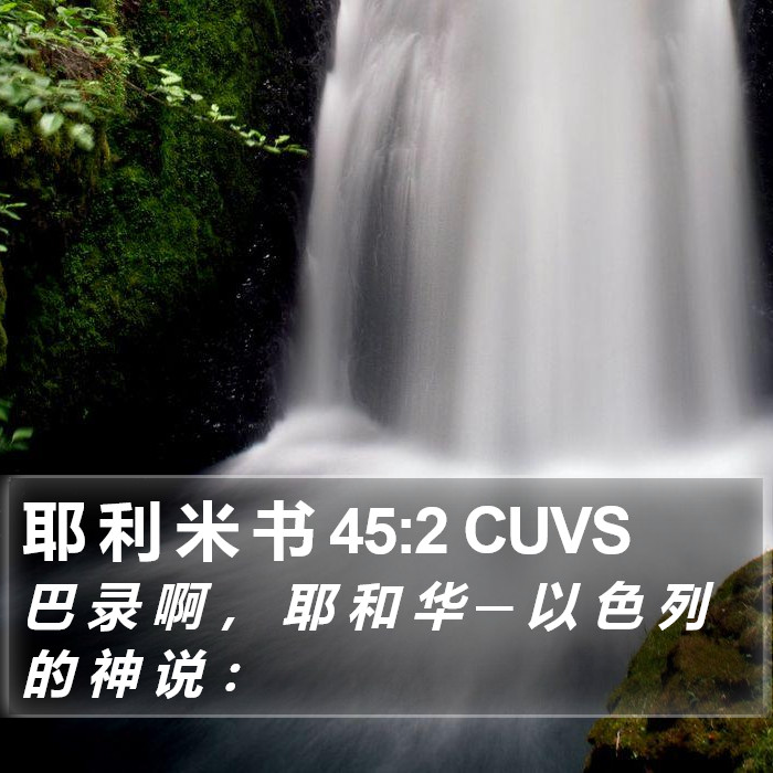 耶 利 米 书 45:2 CUVS Bible Study