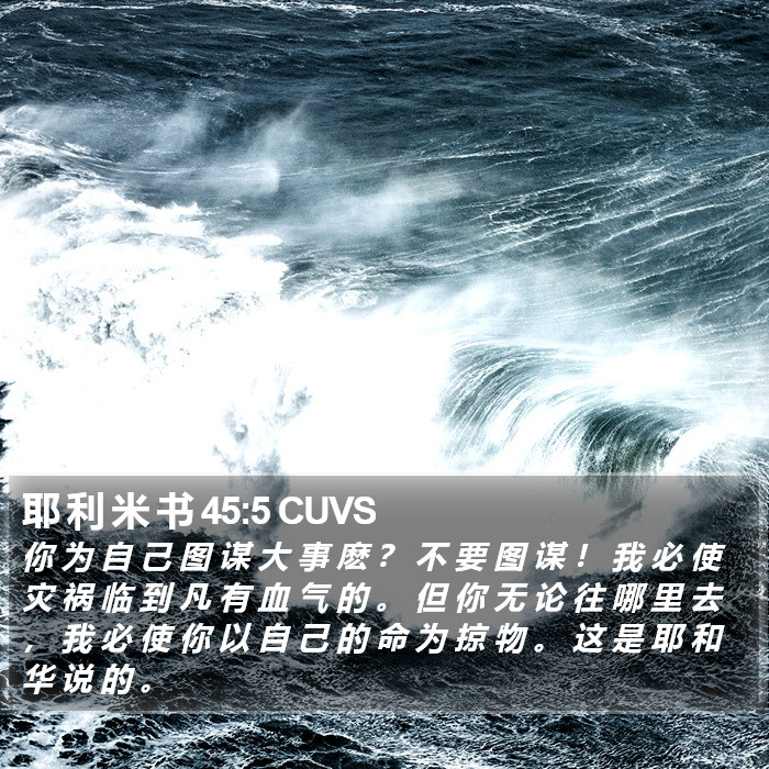 耶 利 米 书 45:5 CUVS Bible Study