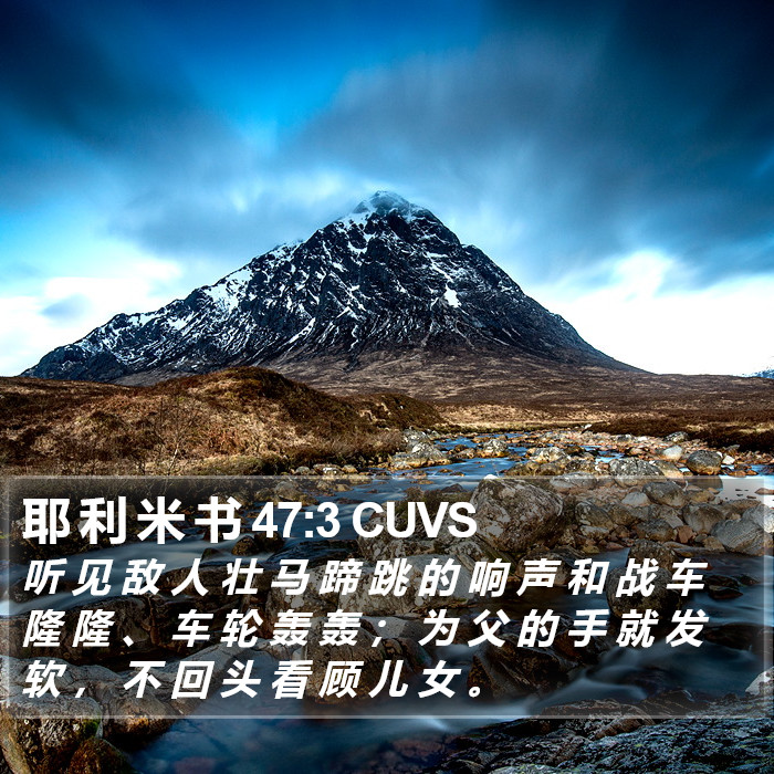 耶 利 米 书 47:3 CUVS Bible Study