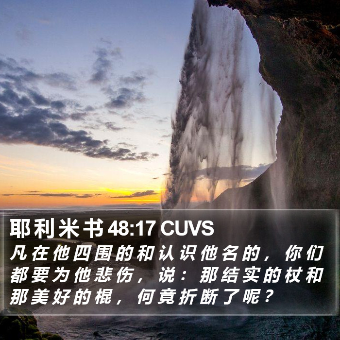 耶 利 米 书 48:17 CUVS Bible Study