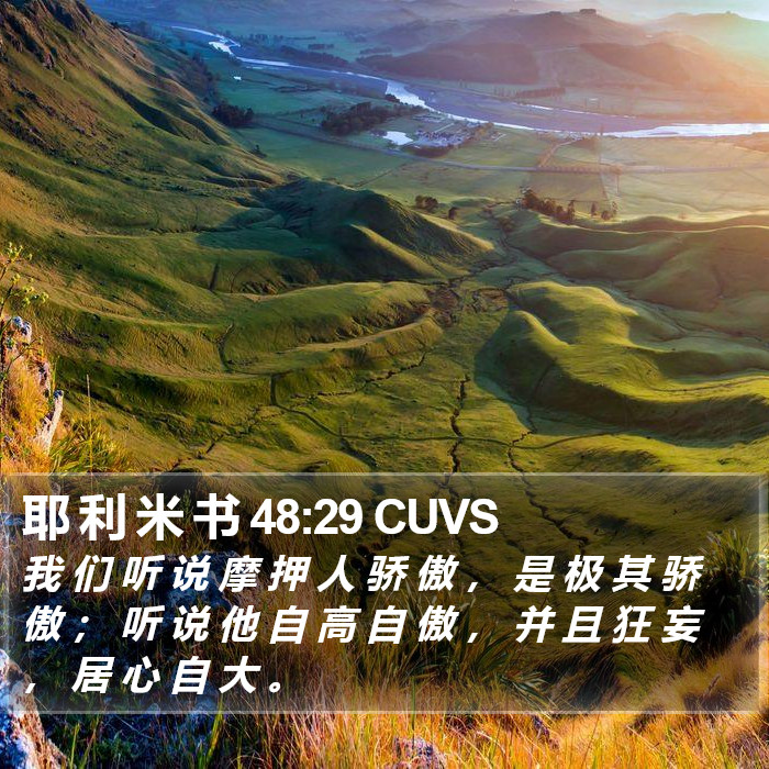 耶 利 米 书 48:29 CUVS Bible Study