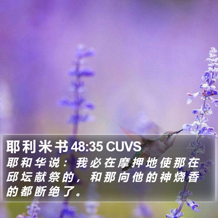 耶 利 米 书 48:35 CUVS Bible Study